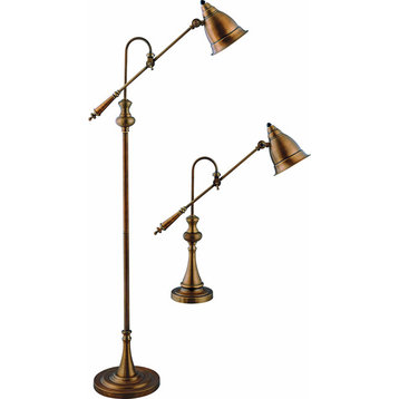 Watson Metal Floor and Lamp Set (Set of 2) - Restoration Antique Brass