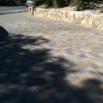 Basalite Artisan Slate Driveway Pavers with Real Napa Field Stone Walls