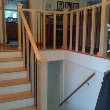 Maple and Metal stair railing
