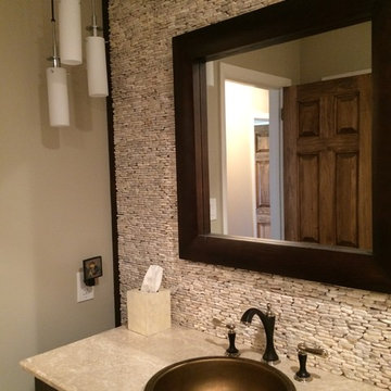 Stacked Pebbled Powder Room