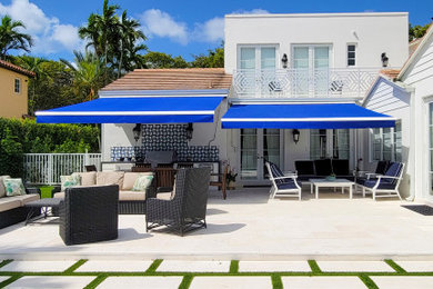 Retractable Awning over Outdoor Kitchen