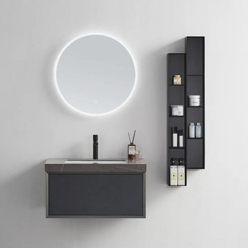 Modern Floating Bathroom Vanity Wall Mounted with Sink, Side Cabinet for Option