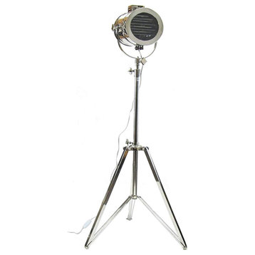 Adjustable Studio Chrome Nautical Lamp With Tripod, Electrical Hardware Included