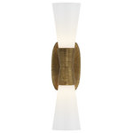 Visual Comfort - Utopia Small Double Bath Wall Sconce, 2-Light, Gild, 18"H (KW 2047G-WG 2V1U9) - This beautiful wall sconce will magnify your home with a perfect mix of fixture and function. This fixture adds a clean, refined look to your living space. Elegant lines, sleek and high-quality contemporary finishes.Visual Comfort has been the premier resource for signature designer lighting. For over 30 years, Visual Comfort has produced lighting with some of the most influential names in design using natural materials of exceptional quality and distinctive, hand-applied, living finishes.