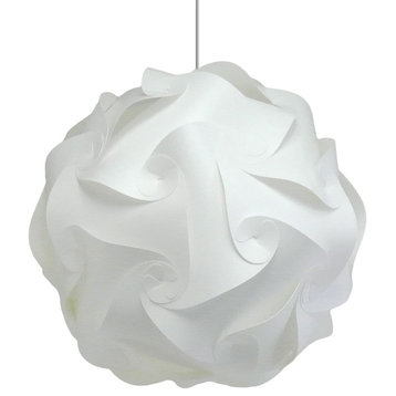 Swirl Hanging Pendant Lamp, White, Small
