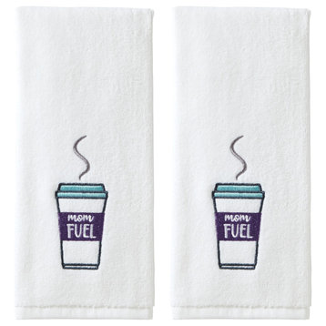 SKL Home Mom Fuel Hand Towel, 2Pack, White