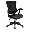 Scranton & Co High Back Mesh Leather Office Chair in Black