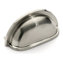 Dynasty Hardware - Cabinet Hardware Bin Pull Satin Nickel - Cabinet And Drawer Handle Pulls