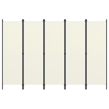 Vidaxl 5-Panel Room Divider Cream White 98.4"x70.9"