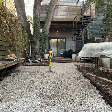 New Masonry Hardscape Permeable Pavers Backyard