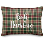 Designs Direct Creative Group - Bah Humbug, Tartan Plaid 14x20 Lumbar Pillow - Decorate for Christmas with this holiday-themed pillow. Digitally printed on demand, this  design displays vibrant colors. The result is a beautiful accent piece that will make you the envy of the neighborhood this winter season.