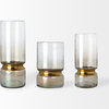 Adriatic Gold Metal Glass Vase, Small
