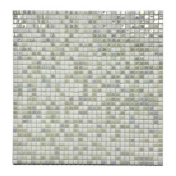 Abolos - Galaxy 12"x12" Glass Square Mosaic Tile,Iridescent Beige, Single Sheet - Mosaic Tile