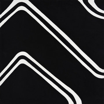 8"x8" Chawen Handmade Cement Tile, Black /White, Set of 12