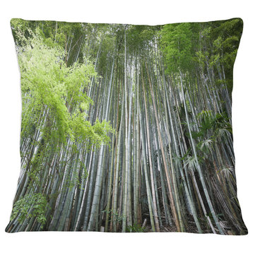 Dense Bamboo Forest of Japan Forest Throw Pillow, 16"x16"