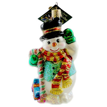 Old World Christmas Candy Cane Snowman Ornament Snowman