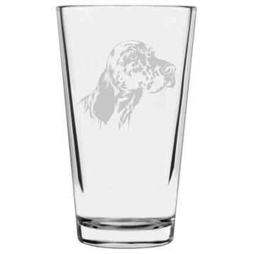 English Setter Dog Themed Etched All Purpose 16oz. Libbey Pint Glass