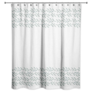 Soft Blue Vine Border 71x74 Shower Curtain