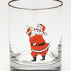 "Jolly Santa" Double Old Fashion Glasses, Silver Rim