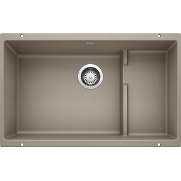 Blanco 519456 18.13"x28.8" Granite Single Undermount Kitchen Sink, Truffle