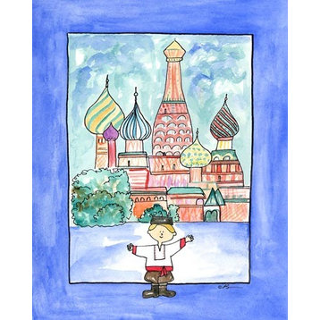 Boy in Russia, Ready To Hang Canvas Kid's Wall Decor, 20 X 24