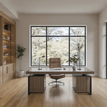 High-End Custom Home Office & Built-In Library in Highland Park