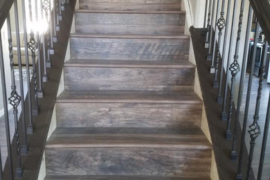 Example of an arts and crafts staircase design in Denver