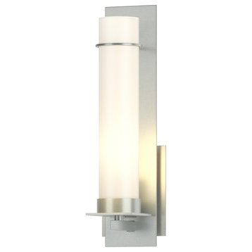 New Town 17.8" Interior Wall Sconce, Vintage Platinum, Opal Glass