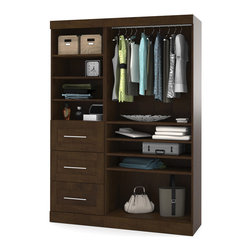 Pur by Bestar 61" Classic Kit in Chocolate - Closet Organizers