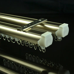 CHR8022 Rose Gold Ceiling Mounted Double Curtain Tracks and Rails - Window Treatment Accessories
