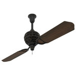 Hunter Fan Company - Hunter Fan Company 60" 1886 Limited Edition Midas Black Ceiling Fan - Reborn with a modern Victorian style, the elegant 1886 Limited Edition is a true Hunter masterpiece. The intricate sand-cast motor housing and decorative rope downrod sleeve reflect Hunter's enduring attention to detail. A powerful and whisper-quiet motor moves two perfectly balanced carved wood blades for exceptional air movement you'll enjoy for years to come.