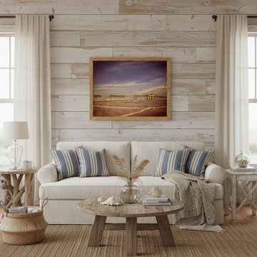 Aged View of Frisco Pier Coastal Wall Art Prints
