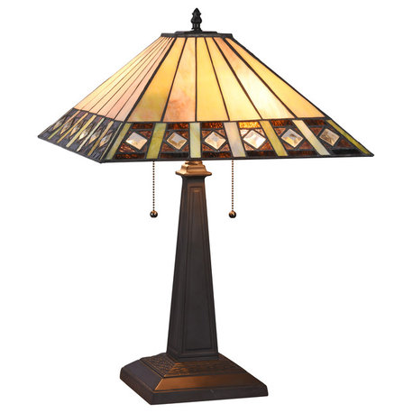 Giles 2-Light Mission Table Lamp 16"