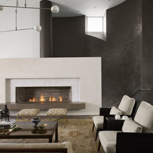Linear Fireplace with floating hearth