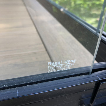Azek Weathered Teak decking with Regal Glass