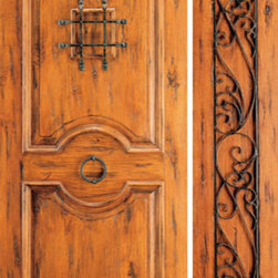 Knotty Alder Exterior Prehung Door with One Sidelite,, Speakeasy - Front Doors