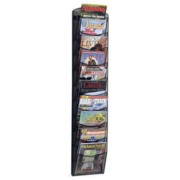 Safco 10-Pocket Black Onyx Magazine Rack