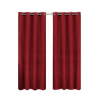 Prairie Blackout Weave Embossed Grommet Curtain, Red, 52"x84" Single