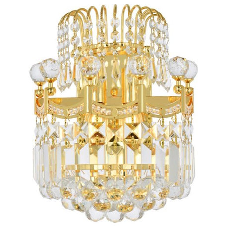 Elegant Lighting V8949W12/RC Corona 2 Light 12" Tall Wall Sconce - Gold