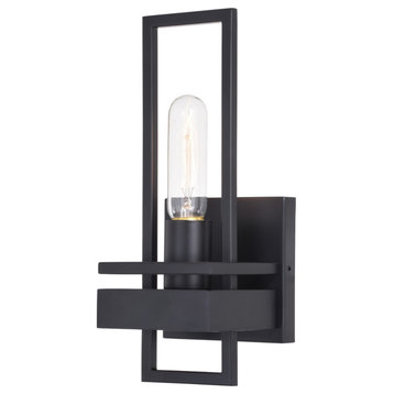 Marquis Wall Sconce Light, Matte Black, 4.75-in. W X 11.75-in. H X 4.75-in. D