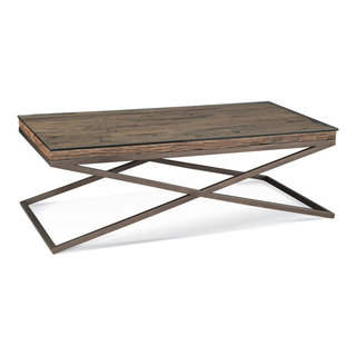 Cambria Coffee Table - Bronze/Reclaimed Wood - Industrial - Coffee ...