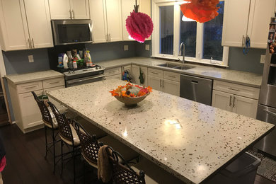 Polished Exposed Glass aggregate kitchen