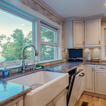 Plain & Fancy Vintage Color Match Maple Kitchen with Majestic Cherry Island