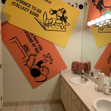 Monopoly Game Hand Painted Murals in Lower Level by Tom Taylor of Mural Art LLC
