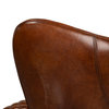 Quilted Vintage Havana Leather Wing Accent Chair