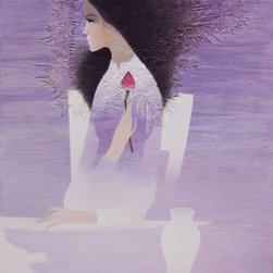 Lady and Lotus - Paintings