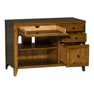 Manor Park Modern Grooved Drawer Writing Desk, Dark Walnut and Solid Black