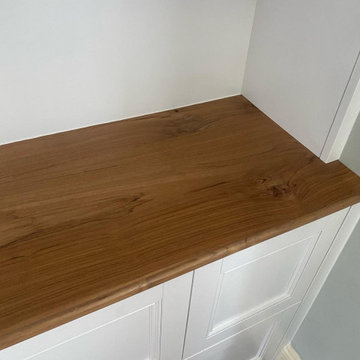 Living Room Alcove Cabinet with Shaker Drawers & Reclaimed Teak top | Cheltenham