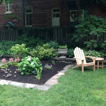 Flagstone bordered garden