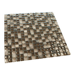Brown with Dark Emperador Square Glass Mosaic Tile - Home Accessories & Decor